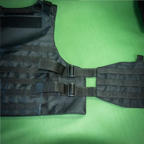 Плитоноска с установкой боковой и кевларовой защиты кордура Kirasa черная (KI101) | Зображення 9