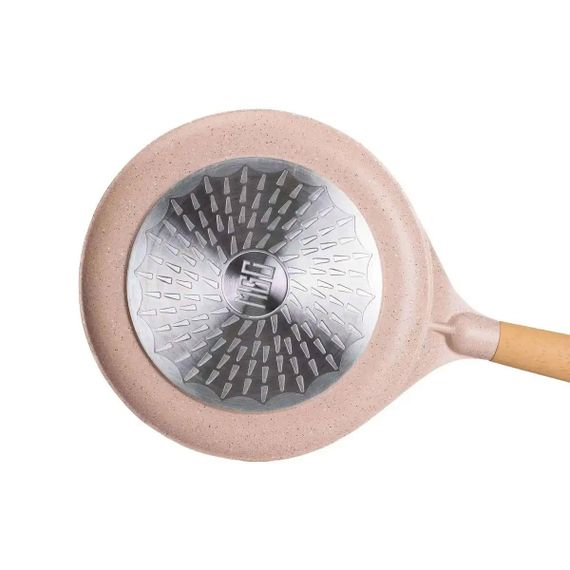 Алюминиевая блинная сковорода с мраморным антипригарным покрытием Ø 26 см, толстое дно MGC бежевый HP-4-429CR | Зображення 4