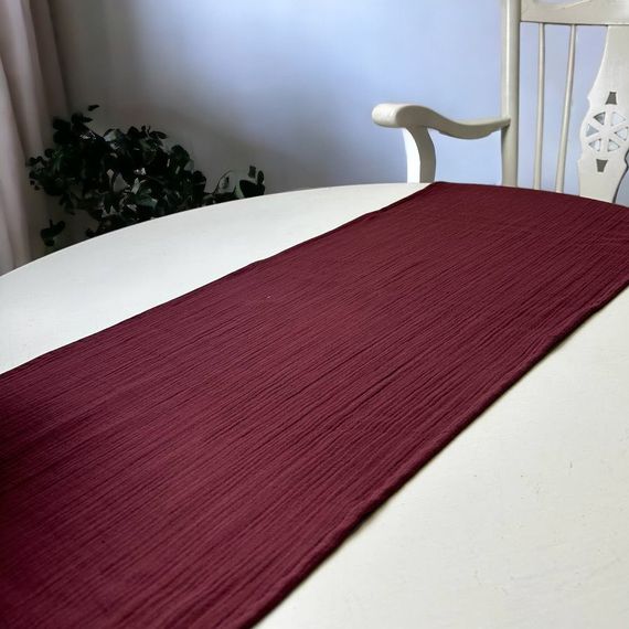 Раннер SoundSleep Muslin Burgundy 40х180 см с рюшами (94331929) | Зображення 5