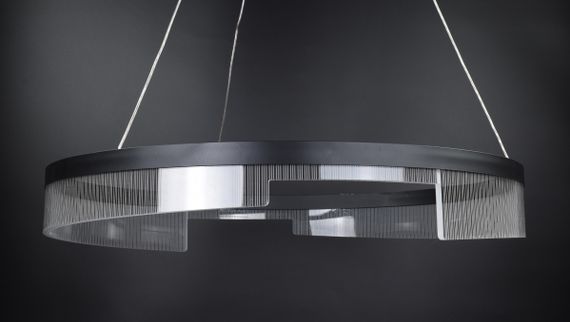 Люстра світлодіодна підвісна LED світильник для квартири на стелю лед 26985 Чорний 35-140х80х80 см. | Зображення 3