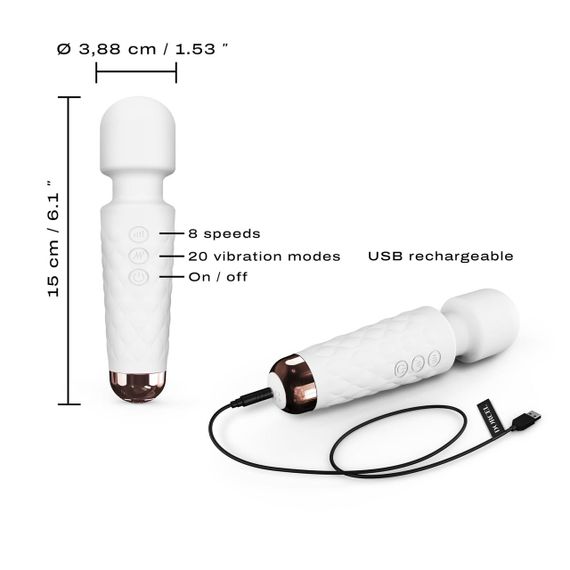Мінівібромасажер Dorcel Wand Mini Wanderful White Sex Aura | Зображення 1