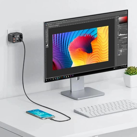 Мережевий зарядний пристрій 4в1, 4000Вт, USB-C, 2хUSB-A + розетка 220В, XPRO (234570650_306) | Зображення 1