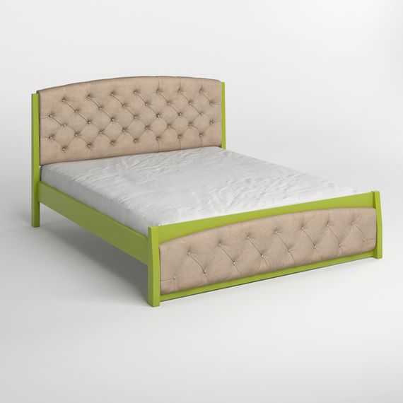 Двоспальне дерев'яне ліжко Mebigrand Мехіко Лайм (S3050G70Y)/Аляска 23 (Бежевий) 140х200 см (MBG-12112) | Зображення 1