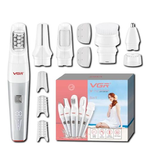 Епілятор VGR 5 в 1 V-752 RED з 5 насадками, IPX5 (45700-V-752 RED_766) | Зображення 2