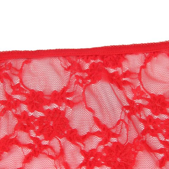 Комплект білизни з рукавичками Star Night мереживний, червоний, XS-S  sexstyle | Зображення 8