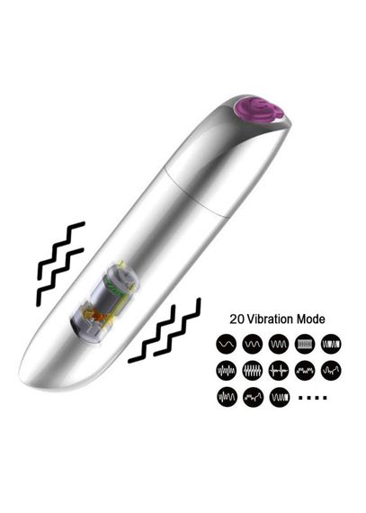 Міні-вібратор - Rechargeable Powerful Bullet Vibrator Silver | Зображення 1