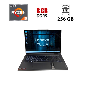Ультрабук-трансформер Lenovo Yoga 7 14AHP9 / 14" (1920x1200) IPS Touch / AMD Ryzen 5 8640HS (6 (12) ядер по 3.5 - 4.9 GHz) / 8 GB DDR5 / 256 GB SSD NVMe / AMD Radeon 760M Graphics / WebCam б/у