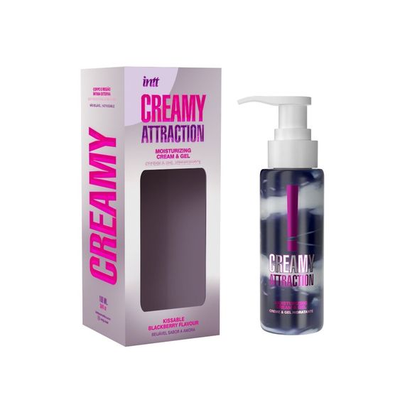 Увлажняющий крем-гель 2в1 Intt Creamy Attraction Blackberry 100мл, вкус ежевики, унисекс | Зображення 1