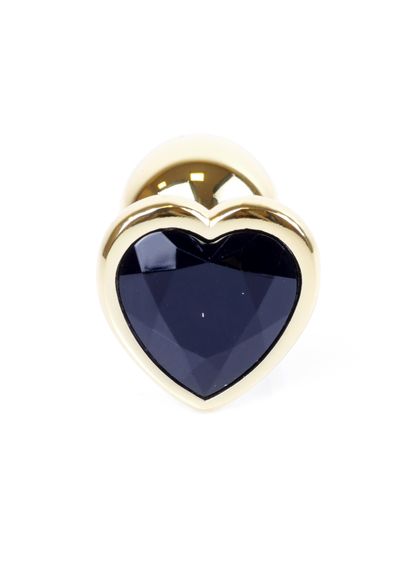 Анальна пробка - Jewellery Gold Heart Plug Black | Зображення 3