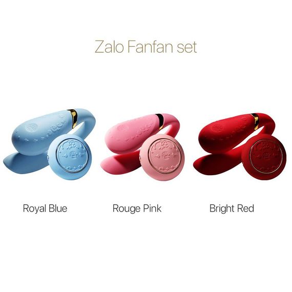 Смартвібратор для пар Zalo Fanfan set Royal Blue, пульт ДК | Зображення 8
