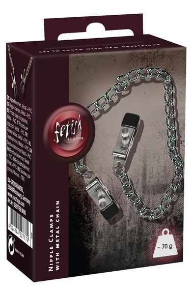 Затискачі для сосків з довгим ланцюжком Sex Aura