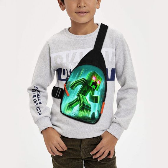 Сумка через плече дитяча Minecraft Кріпер 29х17 см сумка слінг для хлопчика (02098)