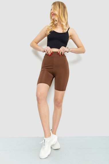 Велотреки жіночі однотонні, колір коричневий, 221R3019 | Зображення 1