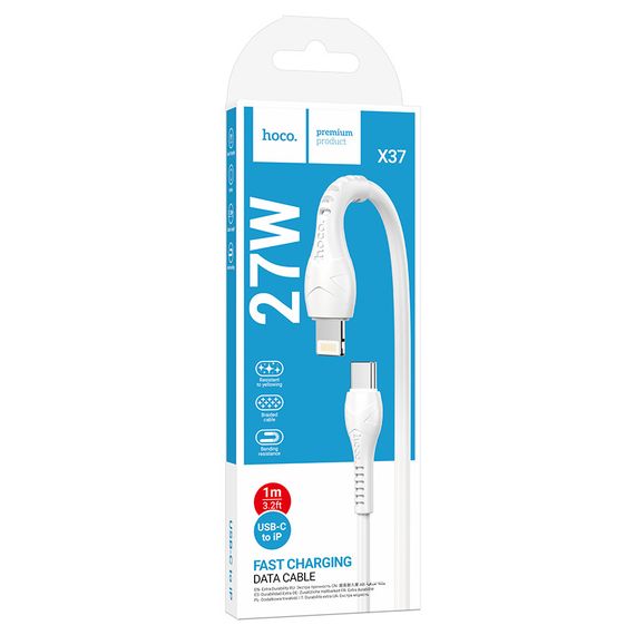 Кабель Hoco X37, Type-C-Lighting, 2.4A, White, довжина 1м | Зображення 4