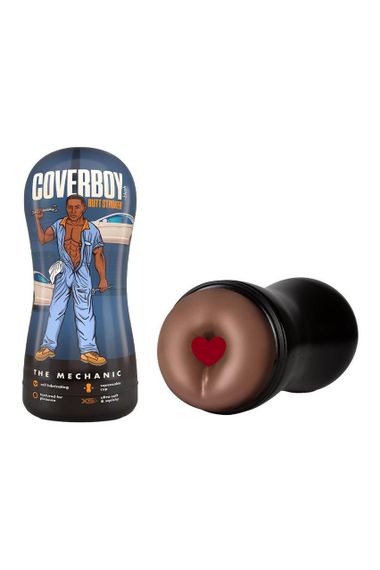 Мастурбатор-анус Blush Coverboy The Mechanic у колбі, коричневий, 18.5 см Sex Aura