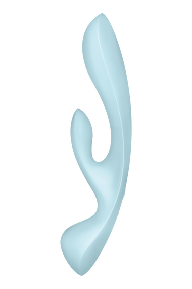 Вибратор кролик Satisfyer Triple Oh с тремя моторами, голубой Sex Aura | Зображення 2
