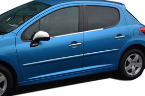 Наружняя окантовка стекол (4 шт, нерж) для Peugeot 207