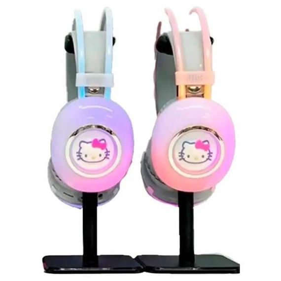 Навушники бездротові PG-706H LED з підсвічуванням Рожеві