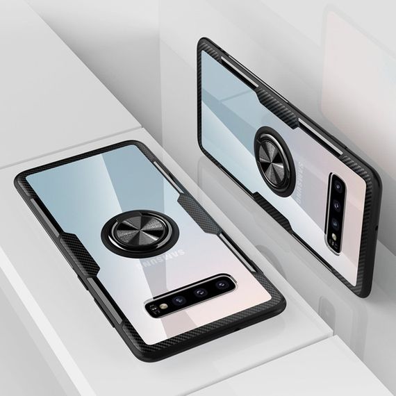 Чохол бампер Primolux Ring Magnetic Stand для смартфона Samsung Galaxy S10 Plus (SM-G975) - Black | Зображення 4