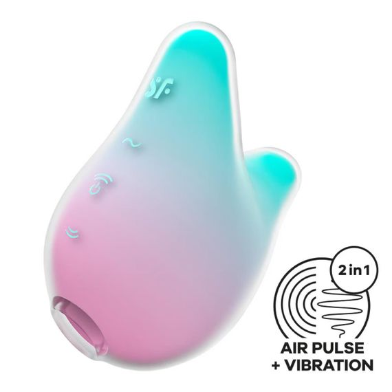 Вакуумний кліторальний стимулятор з вібрацією Satisfyer Mermaid Vibes Mint/Pink, 2 мотори sexstyle