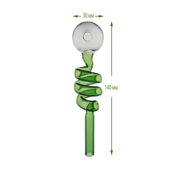 Скляна Трубка Спіраль "Spiral Oil Pipe Green" | Зображення 1