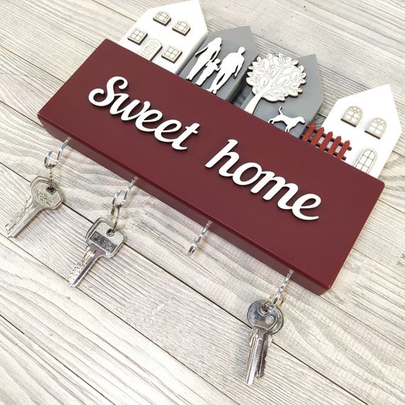 Ключница Sweet home деревянная Мастерская мистера Томаса 28см х 30 см х 3 см сосна | Зображення 1