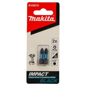Биты торсионные PH2 25 мм Makita Impact Black B-63616 (2 шт)