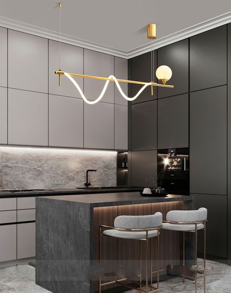 Люстра світлодіодна стельова LED світильник для квартири на стелю лед 27149 Латунь 40-122х30х120 см. | Зображення 1