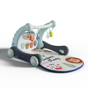 Ходунки с ковриком для малышей Baby Steps с музыкальным центром, бизабордом, пианино и Bluetooth подключением + пульт ДУ