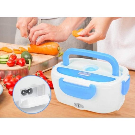 Электрический ланч-бокс контейнер Electronic Lunchbox YS 001 40 W с подогревом термос для еды голубой | Зображення 6