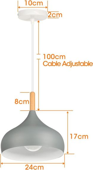 Підвісні світильники iDEGU 2 шт, лампа E27 для кухні, кафе, бару, ретро лофт світильник, метал дерево | Зображення 5