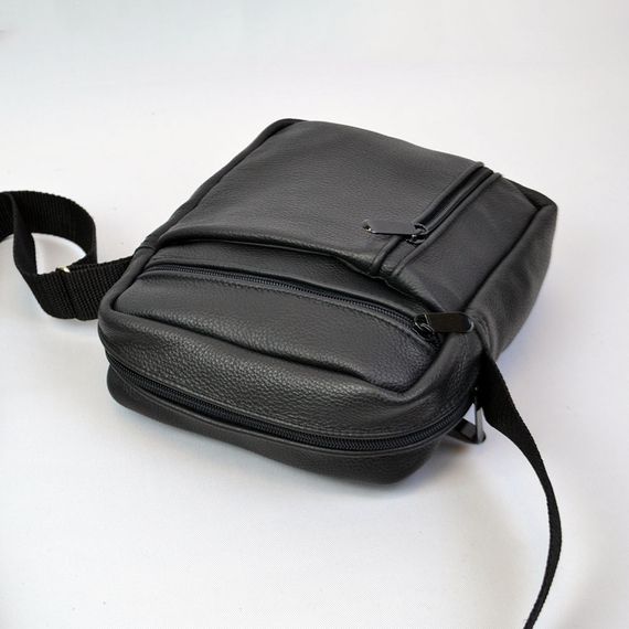 Елегантна чоловіча шкіряна сумка-месенджер із натуральної шкіри на 5 відділень, чоловіча сумка через спину | Зображення 7