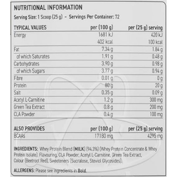 Протеїн Applied Nutrition Diet Whey 1800 g /72 servings/ Strawberry | Зображення 1