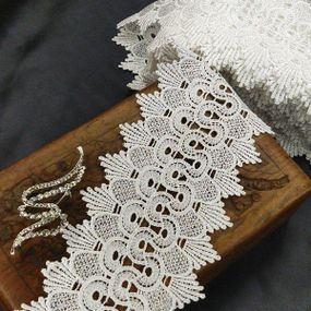 (1 метр) Мереживо макраме  9 см колір - білий (23 м-Y12169-1)