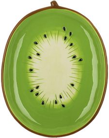 Тарілки керамічні "Ківі" 22х17см, набір 4 обідні тарілки "Kiwi"