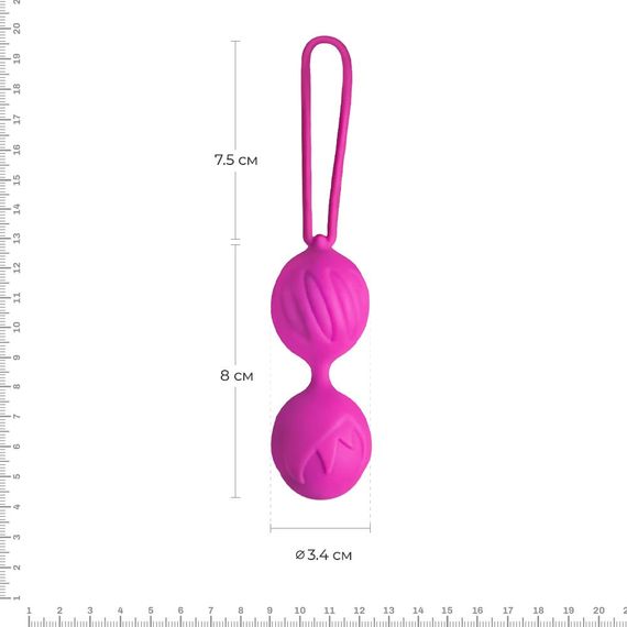 Вагинальные шарики Adrien Lastic Geisha Lastic Balls Mini Pink(S), диаметр 3,4 см, масса 85 г, Пурпурно-красный | Зображення 1
