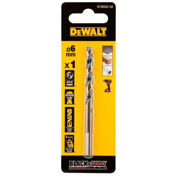 Свердло по металу 6мм Black & Gold DeWALT DT20522