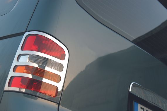 Накладки на задні фонарі (2 шт., нерж) 2 двері, Carmos - Турецька сталь для Volkswagen T5 Multivan 2003-2010рр