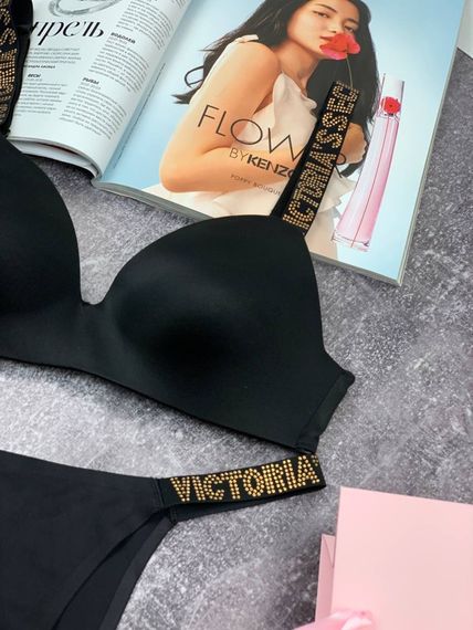Комплект жіночий Victoria's Secret безшовний чорний kk034 | Зображення 5