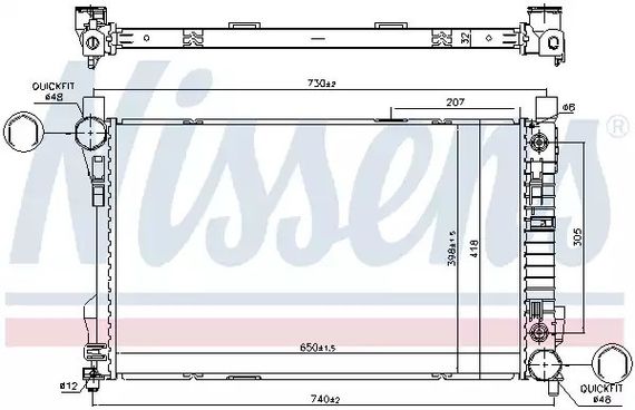 Радіатор охолодження двигуна MERCEDES-BENZ CLC-CLASS, NISSENS (606015)
