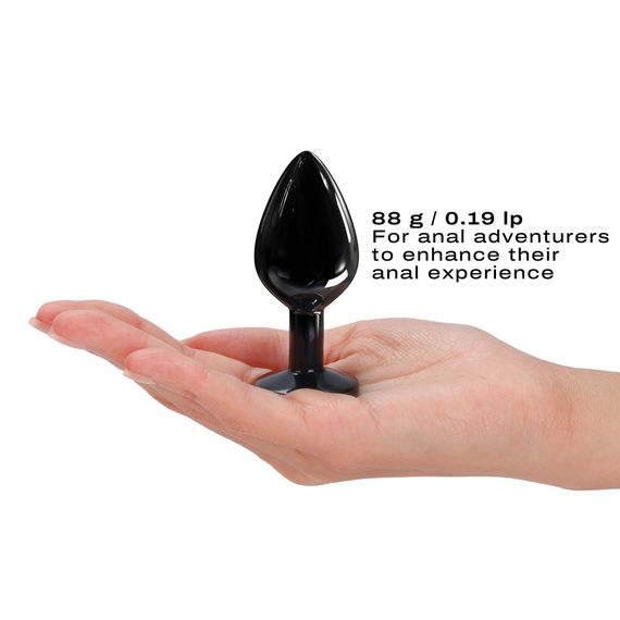 Металева анальна пробка з кристалом Dorcel Diamond Plug Black M | Зображення 2