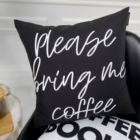 Подушка габардинова з принтом Please bring me coffee 40x40 (4P_COF012)