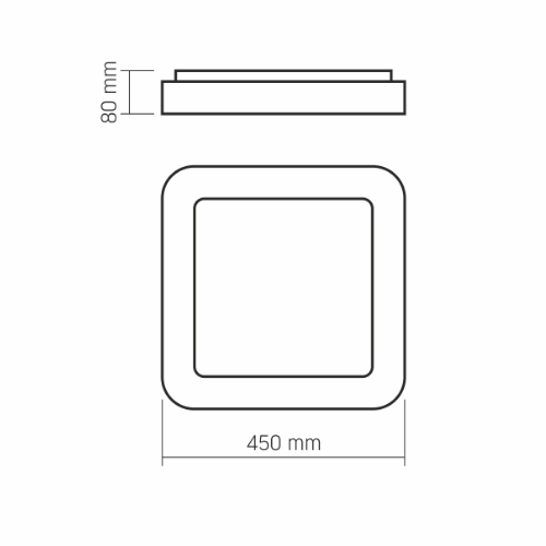 LED Світильник накладний квадратний 72W 2700-6000К 4700Lm 220V білий VLE-ESC-72W Videx | Зображення 3