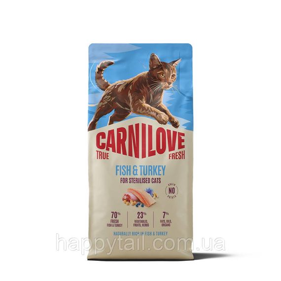 Сухий корм Carnilove True Fresh Fish & Turkey Sterilised для стерилізованих котів риба та індичка 6 кг
