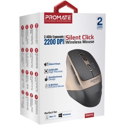 Мышка Promate Samit Wireless Gold (samit.gold) | Зображення 5