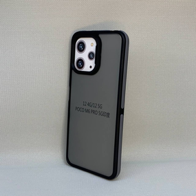 Чохол Poco M6 Pro 5G матовий напівпрозорий TPU з сірою вставкою