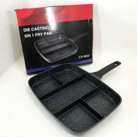 Сковорода с гранитным покрытием 5в1 UNIQUE UN-4021 38*31см антипригарная | Зображення 5