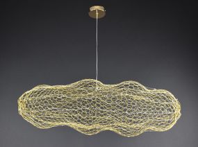 Люстра світлодіодна підвісна LED світильник для квартири на стелю лед 27652 Золото 25-180х40х60 см.