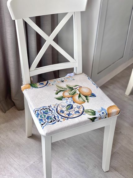 Подушка на стілець гобеленова ALLOVER34395 Limaso, 40x40, Квадратна, Лимони, З мікрофіброю, 74% поліестер, 23% бавовна, 3% акрил, поролон, Гобелен | Зображення 1