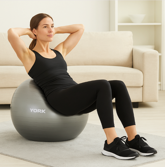 Фитбол York Fitness 75см серый + насос | Зображення 5